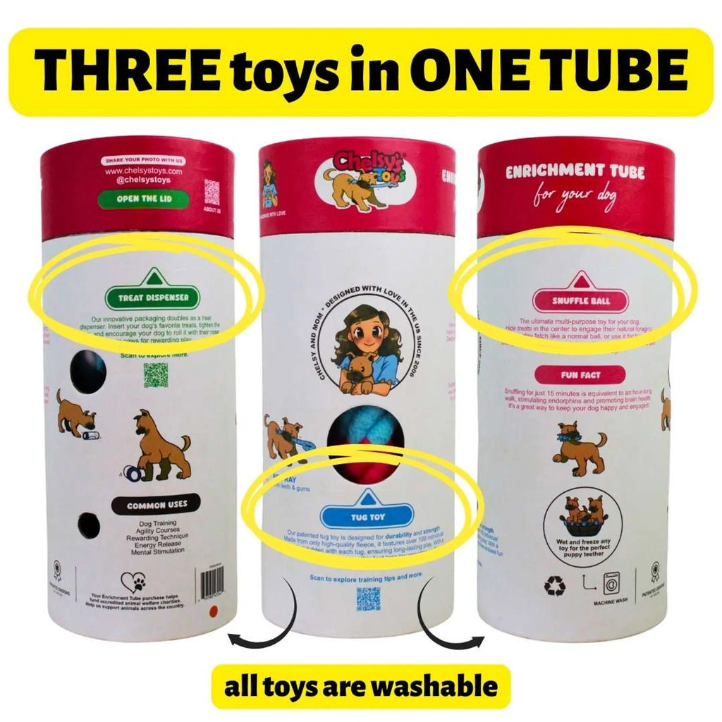 Additional product view of 3-in-1 Dog Enrichment Toy – Tug, Snuffle & Treat Puzzle