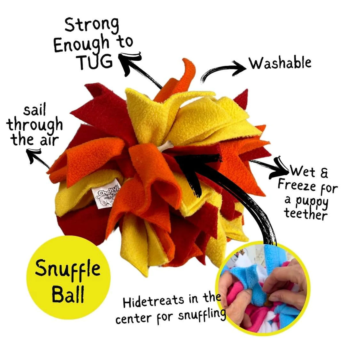 Additional product view of 3-in-1 Dog Enrichment Toy – Tug, Snuffle & Treat Puzzle