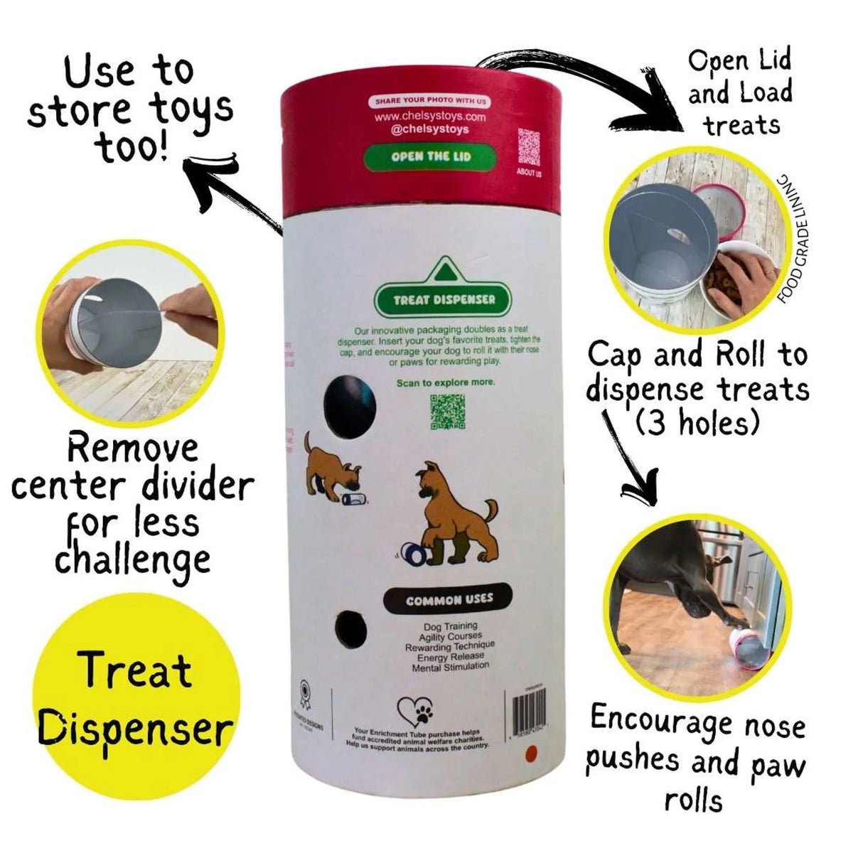Additional product view of 3-in-1 Dog Enrichment Toy – Tug, Snuffle & Treat Puzzle