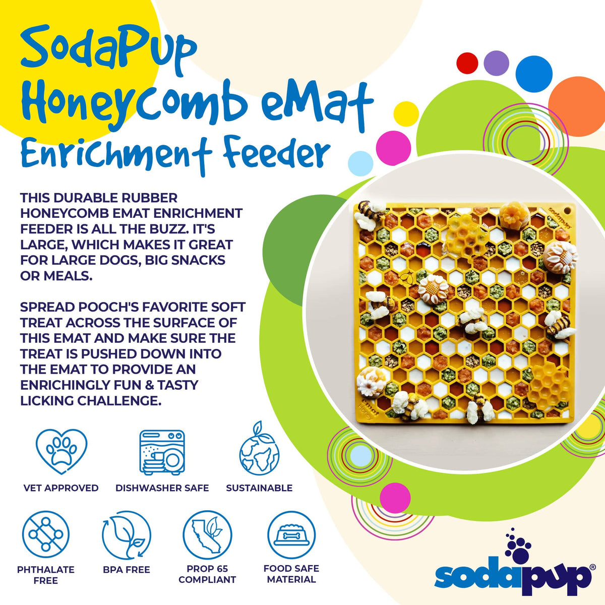 Additional product view of Dog Lick Mat for Enrichment – SodaPup Honeycomb