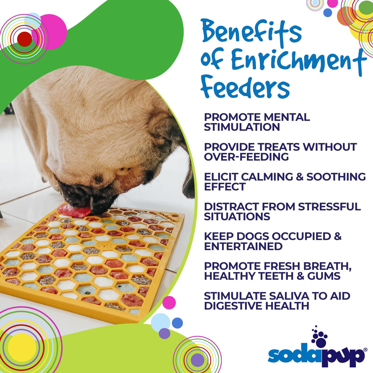 Additional product view of Dog Lick Mat for Enrichment – SodaPup Honeycomb