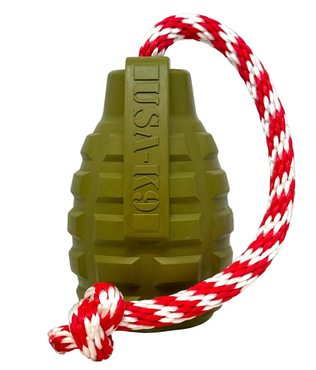 Additional product view of Rubber Treat-Dispensing Dog Toy – SodaPup USA-K9 Grenade