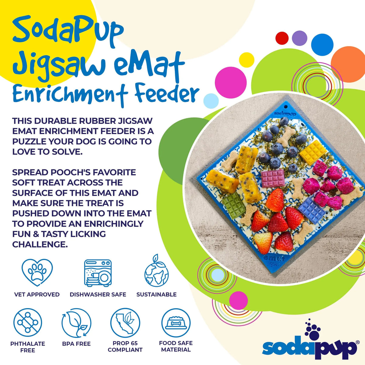 Additional product view of Dog Enrichment Lick Mat – SodaPup Jigsaw