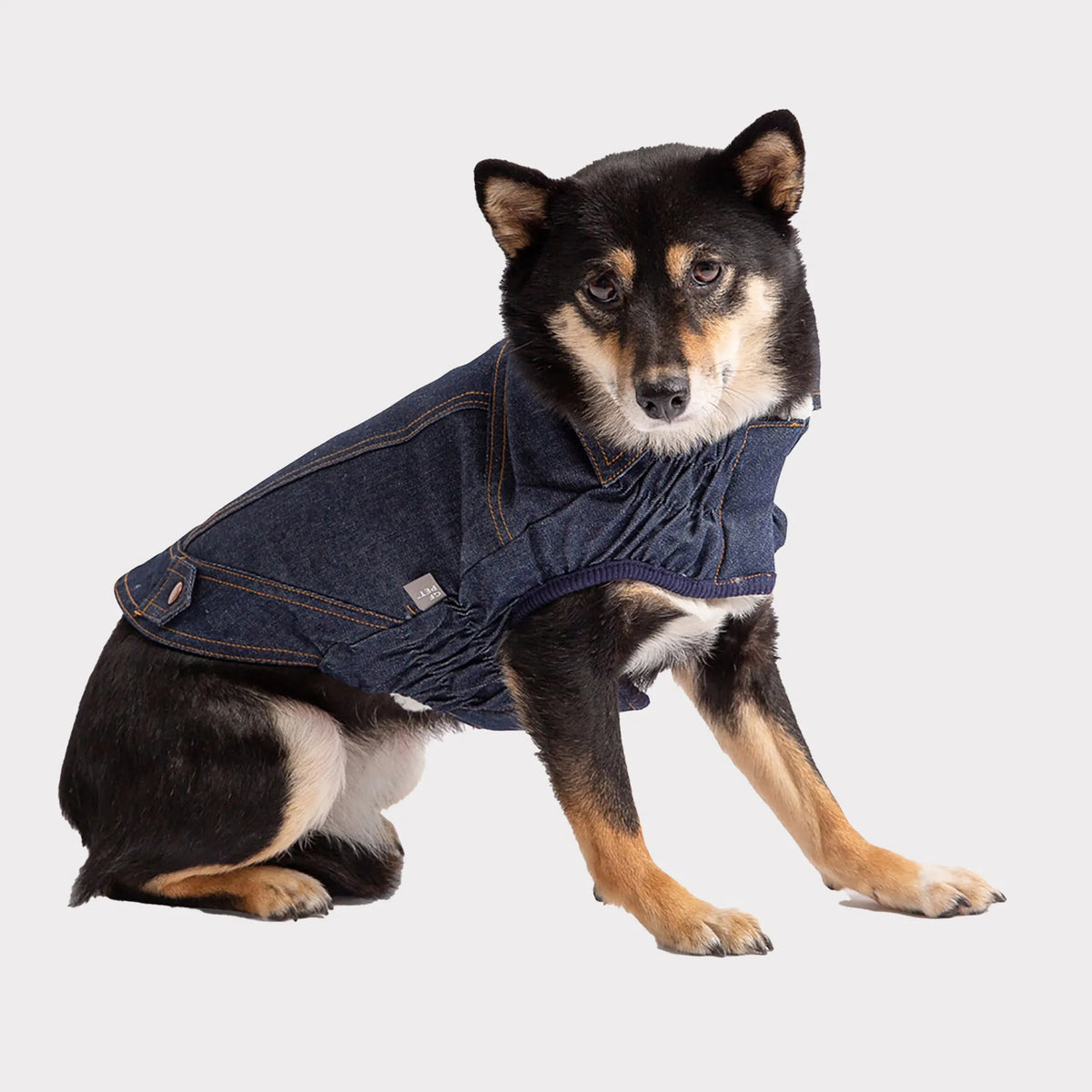 Additional product view of Sherpa-Lined Denim Dog Jacket – GF Pet Elasto-Fit