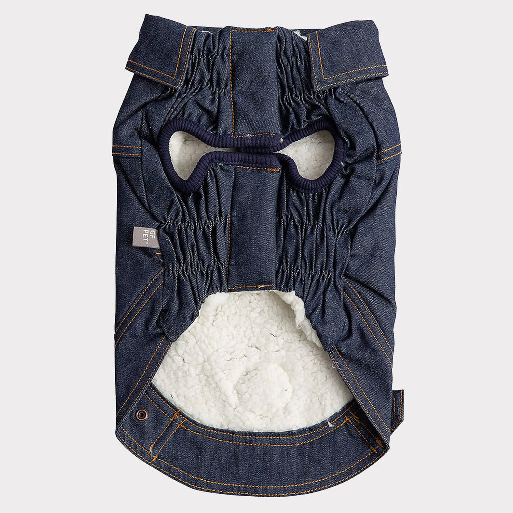 Additional product view of Sherpa-Lined Denim Dog Jacket – GF Pet Elasto-Fit