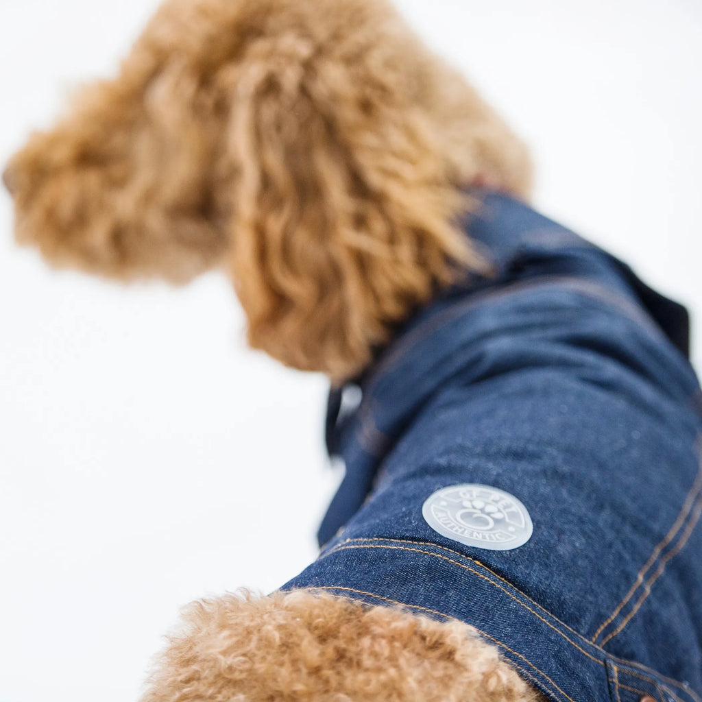 Additional product view of Sherpa-Lined Denim Dog Jacket – GF Pet Elasto-Fit