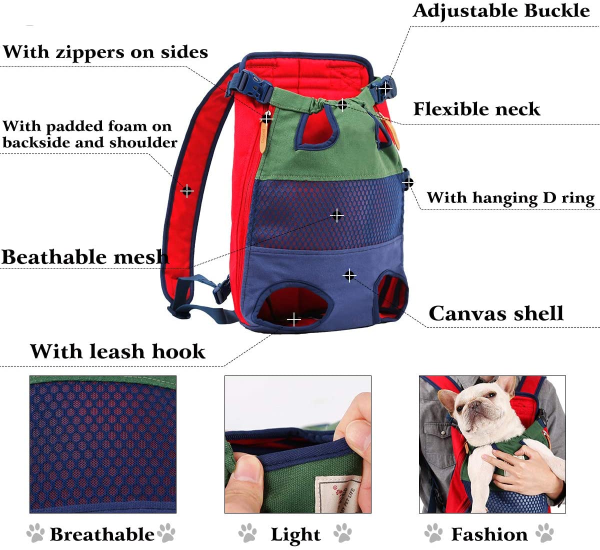 Additional product view of Front Dog Carrier Backpack for Walking & Hiking – Furr Baby Gifts