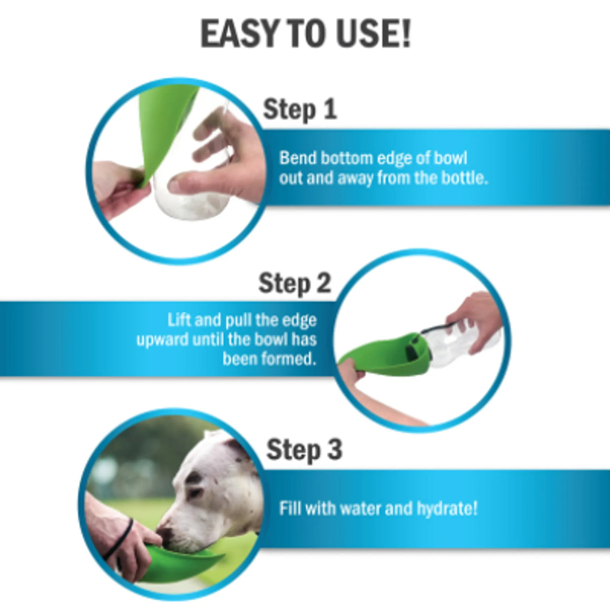 Additional product view of Portable Dog Water Bottle with Fold-Out Bowl, 26 oz – Flipo