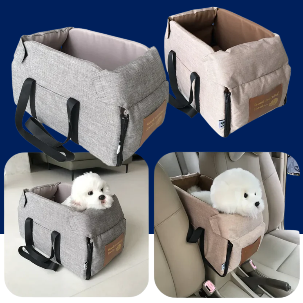Portable padded dog car seat bed and carrier for small pets