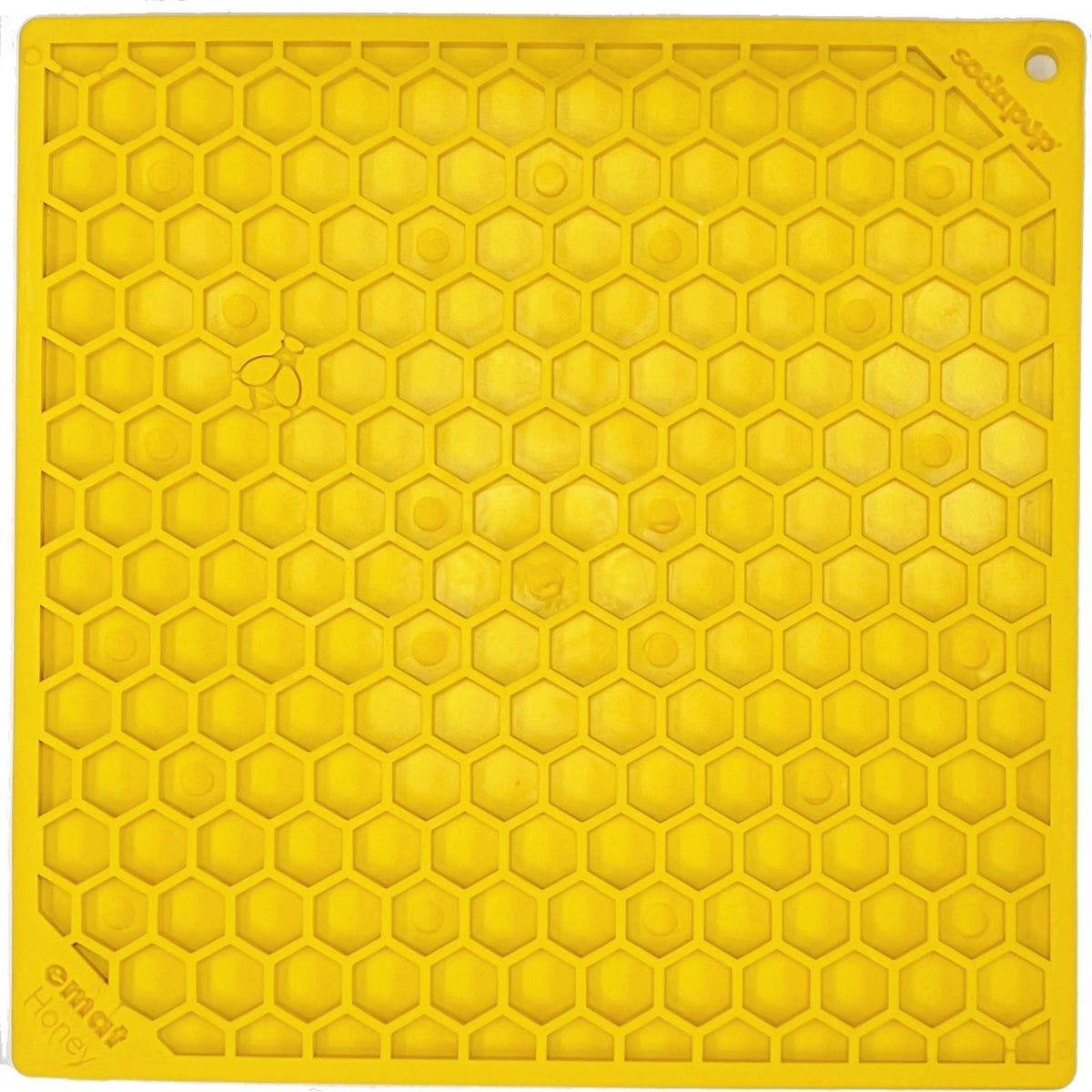 SodaPup Honeycomb dog lick mat in yellow