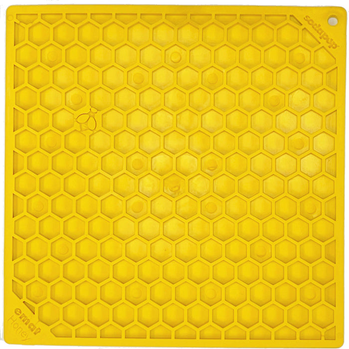 SodaPup Honeycomb dog lick mat in yellow